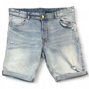&Denim H&M Denim Shorts Jorts Men's Size 38 Slim Fit Preppy Casual Distressed